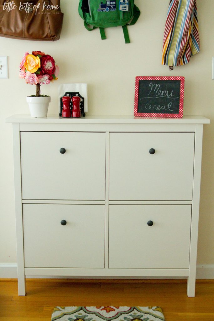 breakfast nook shoe storage