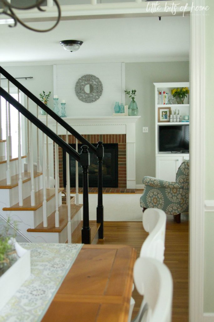 stairs and living room