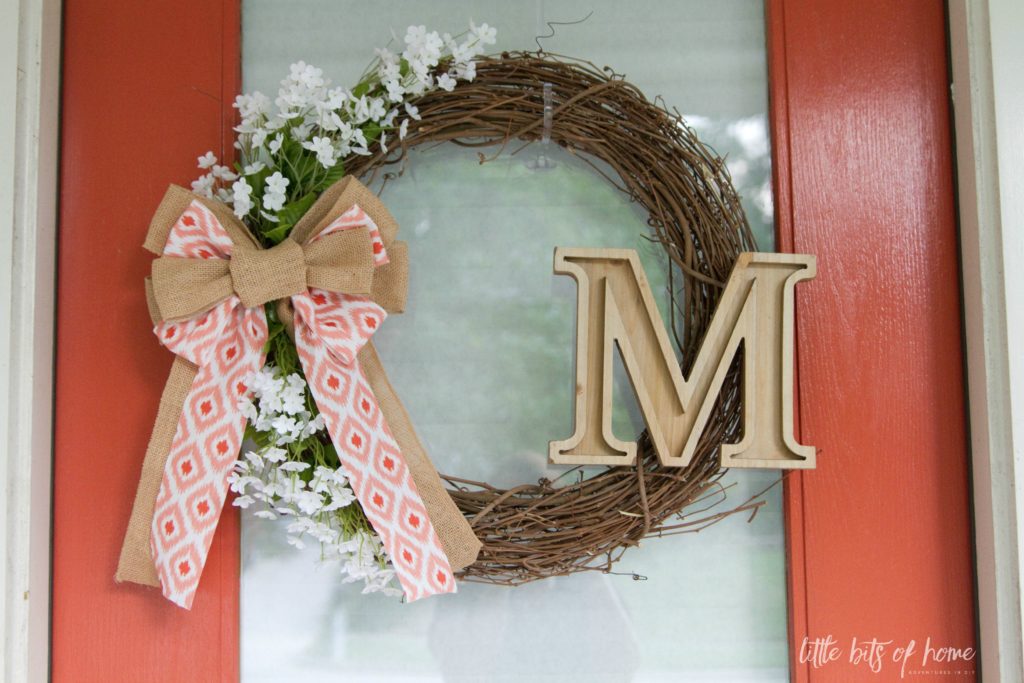 summer coral wreath little bits of home