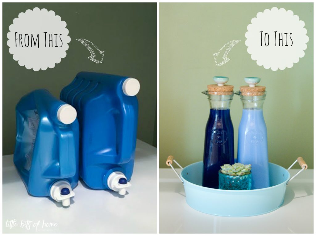 Laundry Room Makeover. Glass jar to hold laundry detergent. - The Modest Mom