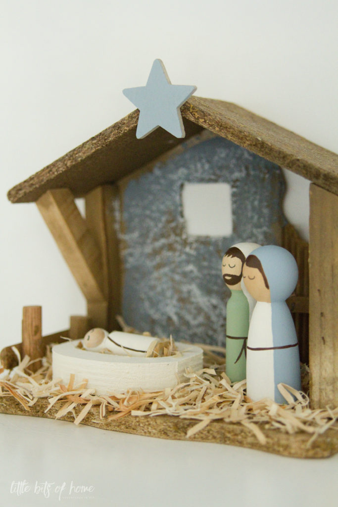 Peg People Nativity Scene