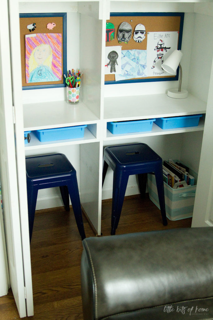 DIY Kids Desk with Storage and Chair Printable Plans - DIY Designs