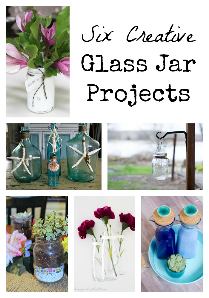 Glass jar projects as part of a DIY create with me challenge with multiple different styles that all look great