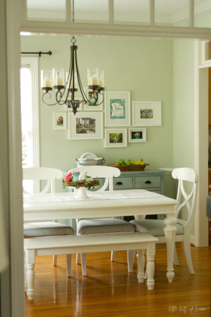 White Dining Table Makeover, Painted Dining Table